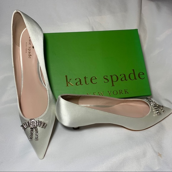 NWT Kate Spade New York Derbie Kitten Heel - Ivory - Picture 1 of 12